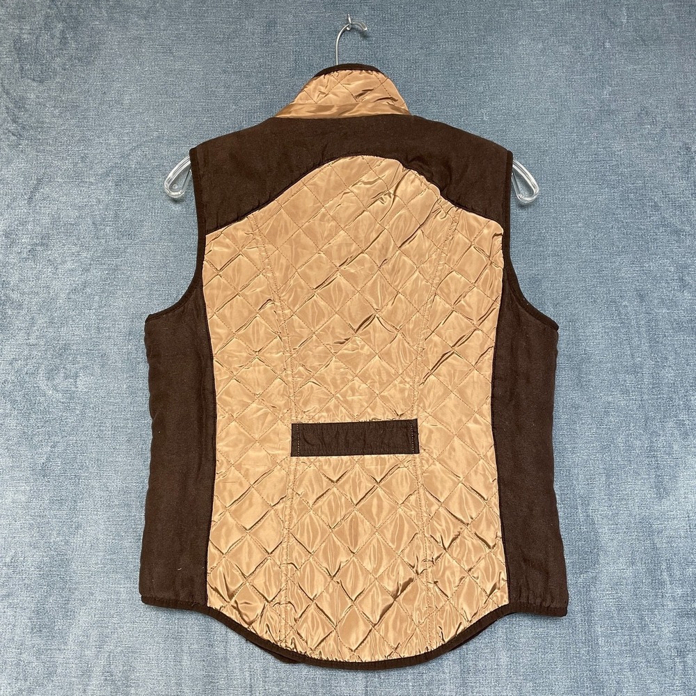 CI Sono Vest Womens Large Brown Quilted Front Zip Mock Neck Sleeveless Outdoor - Picture 7 of 11